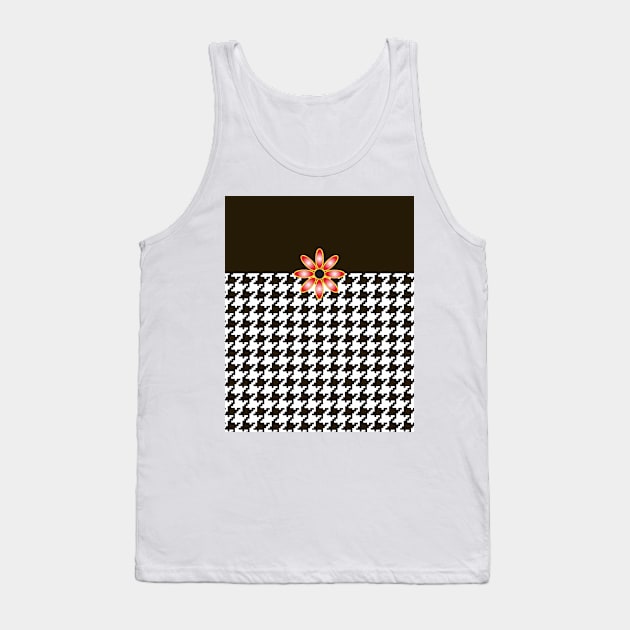 Black Licorice Houndstooth Tank Top by srwdesign